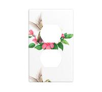 YYHWHJDE Pannello decorativo con colibrì tra i fiori con doppia presa, resistente e adatto per prese di luce, accessori per interruttori, 11,4 x 7 cm