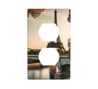 YYHWHJDE Pannello decorativo da parete con doppia presa e torre Eiffel, per aree residenziali e commerciali, 11,4 x 7 cm