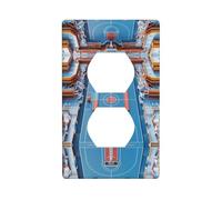 YYHWHJDE Pannello di copertura per presa elettrica con immagine di Basketball Arena, doppia presa, resistente agli urti e durevole, 11,4 x 7 cm