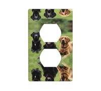 YYHWHJDE Pannello di copertura per presa elettrica con immagine di cani Labrador Retriever, resistente agli urti e durevole, 11,4 x 7 cm