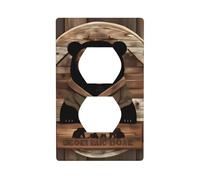 YYHWHJDE Pannello di copertura per presa elettrica con immagine di orso rustico Lodge, doppia presa, resistente agli urti e durevole, 11,4 x 7 cm