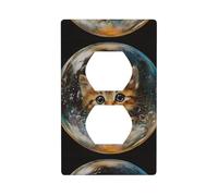 YYHWHJDE Pannello di copertura per presa elettrica con stampa del gattino nella bolla, resistente al calore, 11,4 x 7 cm