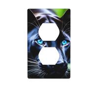 YYHWHJDE Panther with Blue Eyes Stampe Pannello a muro Doppia Presa Elettrica Piastra di copertura per Presa Elettrica Decorazione Infrangibile Durevole 11,4 x 7 cm
