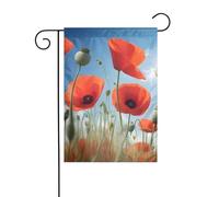 YYHWHJDE Papaveri su cielo blu modello asta bandiera giardino esterno cortile decorazione moda 30,5 x 45,7 cm
