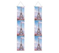 YYHWHJDE Parigi Street Torre Eiffel rosa stampa floreale laurea portico banner - robusto, durevole, lavabile e riutilizzabile decorazione di laurea 30,5 x 180 cm