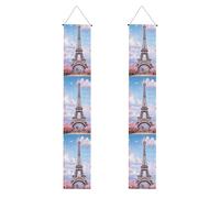 YYHWHJDE Parigi Street Torre Eiffel rosa stampa floreale laurea portico Banner - robusto, durevole, lavabile e riutilizzabile decorazione di laurea per feste, cerimonie, porte d'ingresso