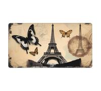YYHWHJDE Parigi Torre Eiffel Farfalla grande tappetino per mouse da gioco per ufficio 40,6 x 74,9 cm: forte adesione e durata, ispessito e antiscivolo