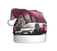 YYHWHJDE Paris Street Torre Eiffel rosa stampe floreali cappello di Natale per adulti per uomini e donne abbigliamento fascia per occasioni festive