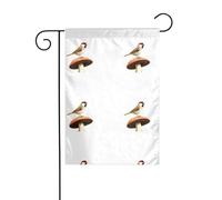YYHWHJDE Passero appollaiato su un fungo Immagine Giardino pennone esterno decorazione cortile su entrambi i lati 30,5 x 45,7 cm