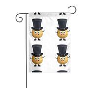 YYHWHJDE Patata che indossa un cappello a cilindro, stampa bandiera da giardino, decorazione per cortile, 30,5 x 45,7 cm, spessa moda