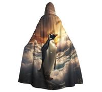 YYHWHJDE Penguin Sea Prints Halloween adulto con cappuccio mantello da uomo e donna abbigliamento mantello gioco di ruolo