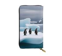 YYHWHJDE Penguins On The Iceberg Prints, pochette lunga in pelle di qualità, progettata per ragazze e donne alla moda, elegante, 19 x 10,5 cm, Nero , Taglia unica