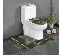YYHWHJDE Pesca Lago Fisherm modello antiscivolo tappetino tre pezzi set bagno tappeto antiscivolo durevole