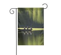 YYHWHJDE Pesca Lago Fisherm Pattern Giardino pennone esterno cortile decorazione su entrambi i lati 30,5 x 45,7 cm