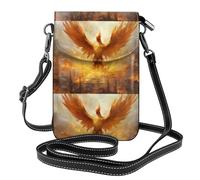 YYHWHJDE Phoenix rossa della fiamma stampa la piccola borsa di cuoio del telefono di vibrazione di vibrazione delle donne, impermeabile e durevole