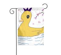 YYHWHJDE Piccola anatra gialla modello bandiera giardino cortile decorazione 30,5 x 45,7 cm spessore durevole