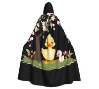 YYHWHJDE Piccola anatra sotto il crabapple tree Picture Adult Halloween giacca con cappuccio mantello lungo partito mantello adatto per uomini e donne