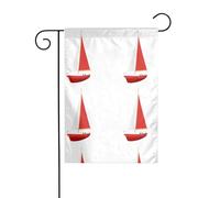 YYHWHJDE Piccola barca a vela rossa Immagine Giardino pennone esterno cortile decorazione su entrambi i lati 30,5 x 45,7 cm