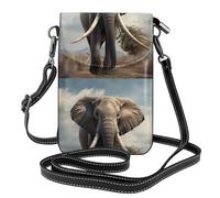 YYHWHJDE Piccola borsa a tracolla in pelle per cellulare, 19,3 x 12,4 cm, elefante che tira un piccolo albero per passeggiate, campeggio, shopping, viaggi e uso all'aperto