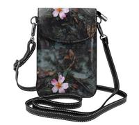 YYHWHJDE Piccola borsa a tracolla in pelle per cellulare, 19,3 x 12,4 cm, motivo floreale nel fango per passeggiate, campeggio, shopping, viaggi e uso all'aperto