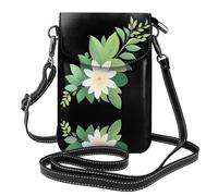 YYHWHJDE Piccola borsa a tracolla in pelle per cellulare, 19,3 x 12,4 cm, motivo floreale raro a nove petali, per passeggiate, campeggio, shopping, viaggi e uso all'aperto