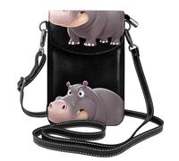 YYHWHJDE Piccola borsa a tracolla in pelle per cellulare, 19,3 x 12,4 cm, motivo ippopotamo attivo per passeggiate, campeggio, shopping, viaggi e uso all'aperto