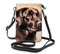 YYHWHJDE Piccola borsa a tracolla in pelle per cellulare, 19,3 x 12,4 cm, motivo labrador retriever marrone, per passeggiate, campeggio, shopping, viaggi e uso all'aperto