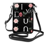 YYHWHJDE Piccola borsa a tracolla in pelle per cellulare, 19,3 x 12,4 cm, motivo "Rose Is Saying I Love You", per passeggiate, campeggio, shopping, viaggi e uso all'aperto