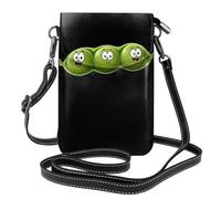 YYHWHJDE Piccola borsa a tracolla in pelle per cellulare, 19,3 x 12,4 cm, motivo tre piselli carini per passeggiate, campeggio, shopping, viaggi e uso all'aperto