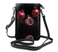 YYHWHJDE Piccola borsa a tracolla in pelle per cellulare, 19,6 x 12,4 cm, modello melograno simile al rubino, per passeggiate, campeggio, shopping, viaggi e uso all'aperto