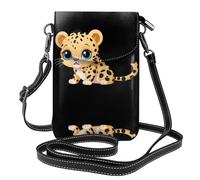 YYHWHJDE Piccola borsa a tracolla in pelle per cellulare, 19,6 x 12,4 cm, motivo leopardato povero per passeggiate, campeggio, shopping, viaggi e uso all'aperto