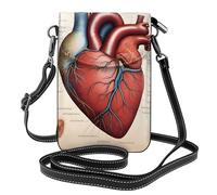 YYHWHJDE Piccola borsa per cellulare 19,3 x 12,4 cm, anatomia umana, motivo grafico a cuore, in pelle, a tracolla, custodia per telefono da donna, perfetta per passeggiate, campeggio