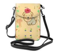 YYHWHJDE Piccola borsa per cellulare 19,3 x 12,4 cm, con grazioso motivo a cane, in pelle, custodia per telefono da donna, perfetta per passeggiate, campeggio