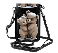 YYHWHJDE Piccola borsa per cellulare 19,3 x 12,4 cm, con immagine di mamma orsa abbraccia l'orsetto in pelle con patta a tracolla custodia per telefono per donne, perfetta per passeggiate, campeggio