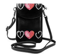 YYHWHJDE Piccola borsa per cellulare 19,3 x 12,4 cm, con paillettes, immagine I Love You, in pelle, a tracolla, custodia per telefono da donna, perfetta per passeggiate e campeggio, colore nero