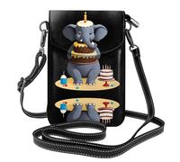 YYHWHJDE Piccola borsa per cellulare 19,3 x 12,4 cm, l'elefante ha un enorme motivo a torta in pelle a tracolla custodia per telefono per donne, perfetta per passeggiate, campeggio