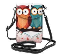 YYHWHJDE Piccola borsa per cellulare 19,3 x 12,4 cm, motivo gufo, in pelle, a tracolla, custodia per telefono da donna, perfetta per passeggiate, campeggio