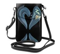 YYHWHJDE Piccola borsa per cellulare 19,3 x 12,4 cm, motivo L'amore delle onde, in pelle, a tracolla, custodia per telefono da donna, perfetta per passeggiate, campeggio, nero
