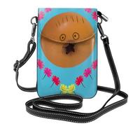 YYHWHJDE Piccola borsa per cellulare 19,3 x 12,4 cm, motivo melograno spaventato, in pelle, a tracolla, custodia per telefono da donna, perfetta per passeggiate, campeggio, colore nero