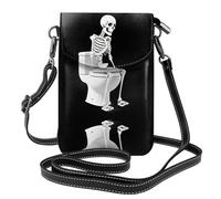 YYHWHJDE Piccola borsa per cellulare 19,3 x 12,4 cm, motivo The Thinker On The Toilet in pelle a tracolla con patta custodia per telefono per donne, perfetta per passeggiate, campeggio