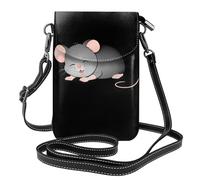 YYHWHJDE Piccola borsa per cellulare 19,3 x 12,4 cm, motivo topolino russare, in pelle, a tracolla, custodia per telefono da donna, perfetta per passeggiate, campeggio