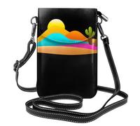 YYHWHJDE Piccola borsa per telefono cellulare 19,3 x 12,4 cm con immagine di colline colorate in pelle a tracolla custodia per telefono per donne, perfetta per passeggiate, campeggio
