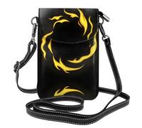 YYHWHJDE Piccola borsa per telefono cellulare 19,3 x 12,4 cm con immagine di palla di fuoco del vento bruciante in pelle con patta a tracolla custodia per telefono per donne, perfetta per passeggiate