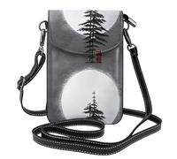 YYHWHJDE Piccola borsa per telefono cellulare 19,3 x 12,4 cm con motivo albero di pino lunare in pelle a tracolla custodia per telefono per donne, perfetta per passeggiate, campeggio