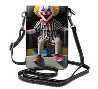 YYHWHJDE Piccola borsa per telefono cellulare 19,3 x 12,4 cm con motivo clown ragazzo che gioca in pelle a tracolla custodia per telefono per donne, perfetta per passeggiate, campeggio