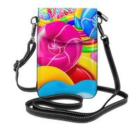 YYHWHJDE Piccola borsa per telefono cellulare 19,3 x 12,4 cm, in pelle con motivo Candy Land, custodia a tracolla per donne, perfetta per passeggiate, campeggio, colore nero