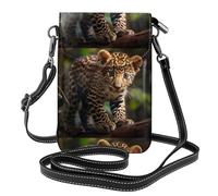 YYHWHJDE Piccola borsa per telefono cellulare 19,3 x 12,4 cm, in pelle con motivo giaguaro, custodia per telefono da donna, perfetta per passeggiate, campeggio