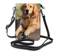 YYHWHJDE Piccola borsa per telefono cellulare 19,3 x 12,4 cm, in pelle con motivo Golden Retriever, custodia per telefono a tracolla per donne, perfetta per passeggiate, campeggio