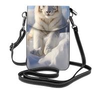 YYHWHJDE Piccola borsa per telefono cellulare 19,3 x 12,4 cm innevata montagna bianca tigre modello pelle crossbody flap custodia per telefono per donne, perfetta per passeggiate, campeggio