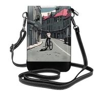 YYHWHJDE Piccola borsa per telefono cellulare 19,3 x 12,4 cm, modello architettura urbana in pelle a tracolla con patta custodia per telefono per donne, perfetta per passeggiate, campeggio
